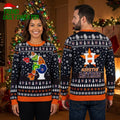 Houston Astros Grinch Sitting On Toilet Ugly Christmas Sweater