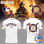 Houston Astros x Firefighter Appreciation Night 3D Print White Hoodie T-Shirt
