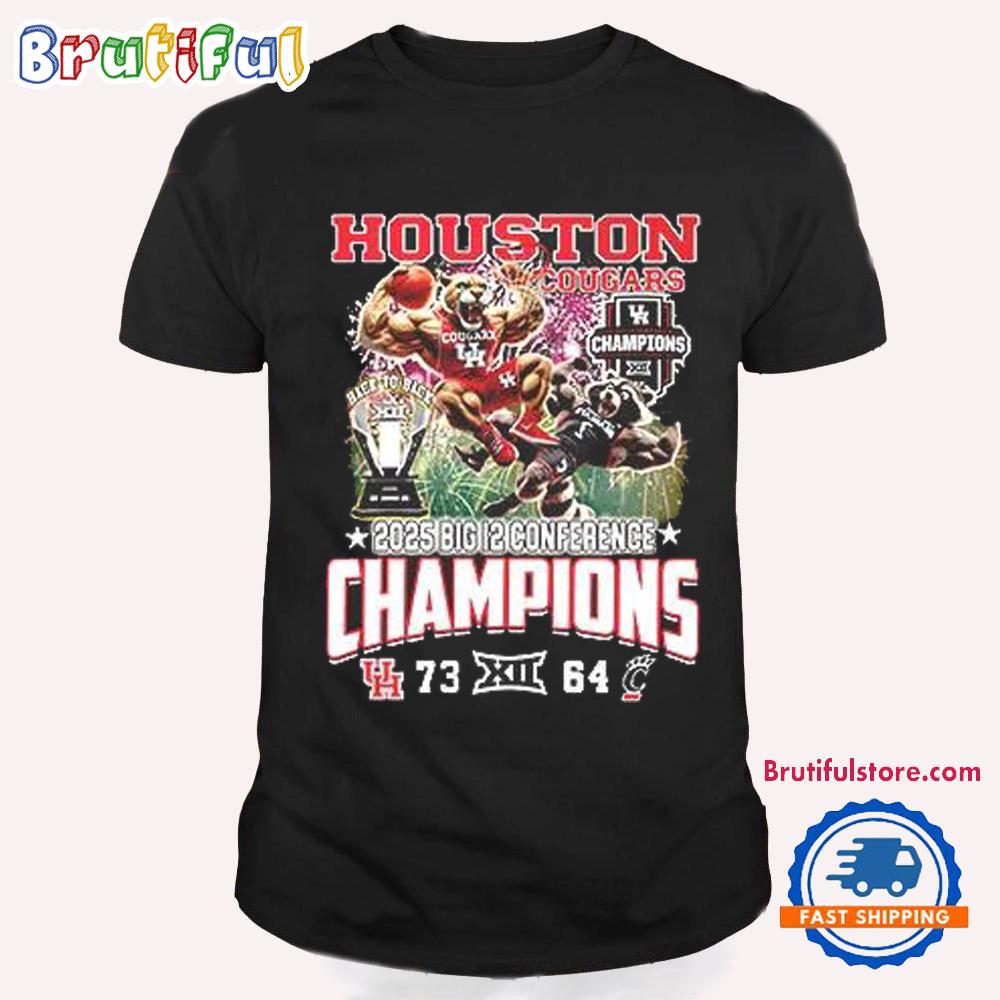 Houston Cougars 2025 Big 12 Conference Champions Mascot T Shirt