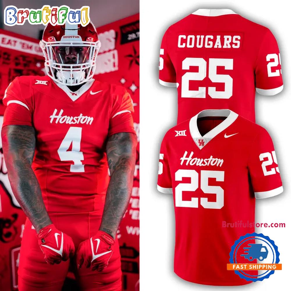 Houston Cougars Football Limited Edition 2025 Red Jersey Shirt