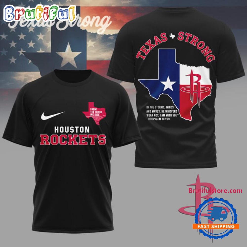 Houston Rockets Texas Strong 2025 Black 3D Shirt
