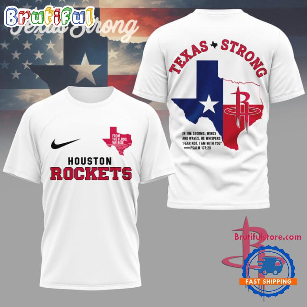 Houston Rockets Texas Strong 2025 White 3D Shirt
