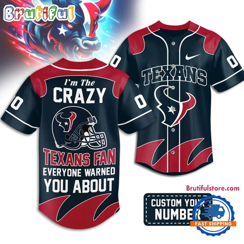 Houston Texans 2026 NFL Crazy Football Fan Personalized Jersey Shirt