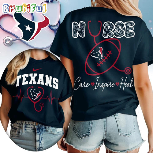 Houston Texans 2026 NFL Nurse Care Inspire Heal Unisex 3D Shirt