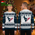 Houston Texans Bull Logo Reindeer Pattern Ugly Christmas Sweater