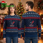 Houston Texans Bull Logo Snowflake Ugly Christmas Sweater