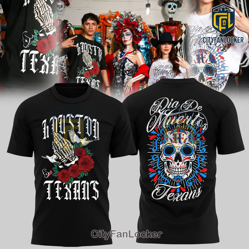 Houston Texans Dia De Los Muertos Black Hoodie