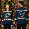 Houston Texans Grinch Hand Football Lights Ugly Christmas Sweater