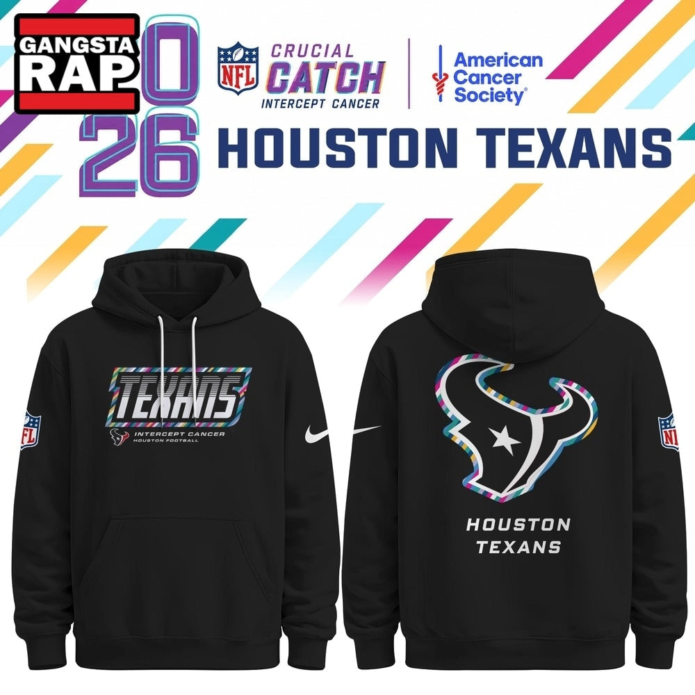 Houston Texans NFL Crucial Catch 2026 Limited Edition Black Hoodie Shirt, Football New Design Shirt