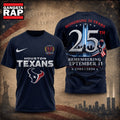 Houston Texans NFL Honoring 25 Years Remembering September 11 T Shirt, Football New Design Shirt
