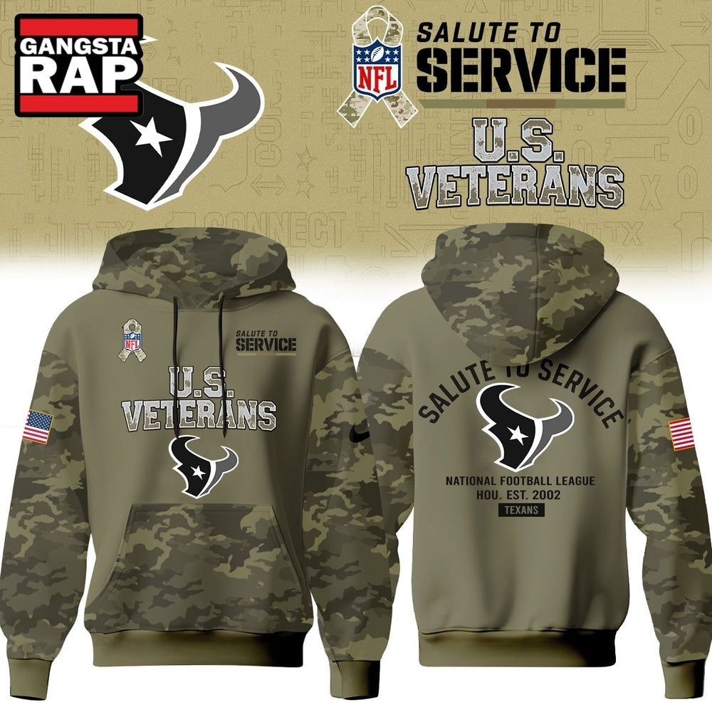 Houston Texans NFL US Veterans Salute To Service 2026 Hoodie Shirt, Football New Design Shirt