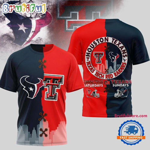 Houston Texans NFL x Texas Tech Red Raiders NCAA Limited Edition 3D Shirt