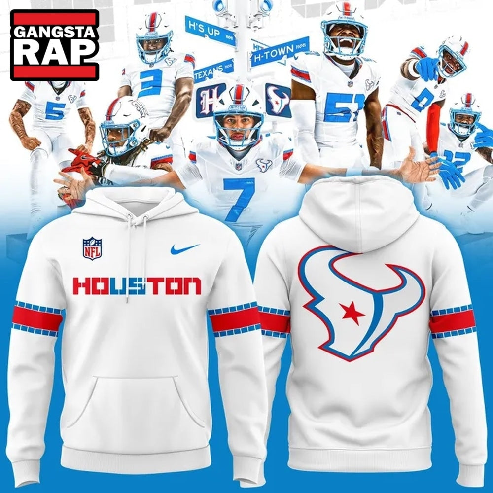 Houston Texans Rivalries By the H For the H 2026 White Hoodie T-Shirt