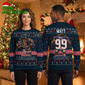 Houston Texans Rushing Bull Football Player Ugly Christmas Sweater