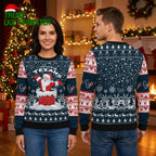 Houston Texans Santa Chimney Snowflake Ugly Christmas Sweater