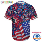 Houston Texans USA Flag Independence Day Baseball Jersey, Sport Team 4th of July Jersey