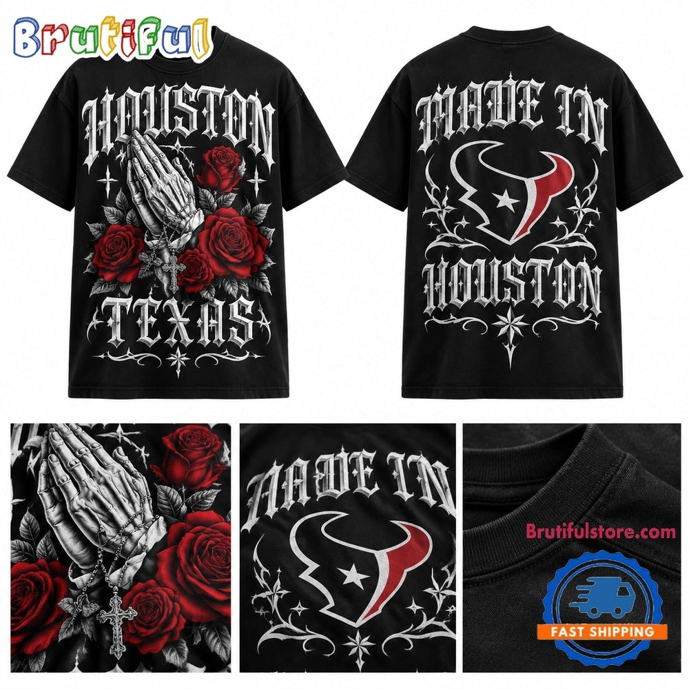 Houston Texans x Dia de los Muertos Graphic 2026 Black T Shirt