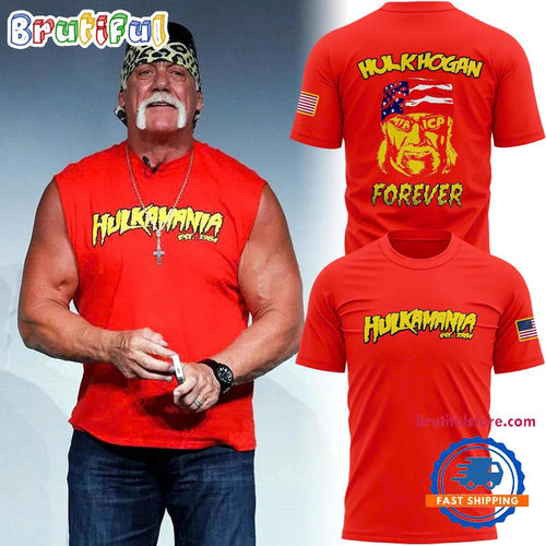 Hulk Hogan Hulkamania Forever 2025 Red T Shirt