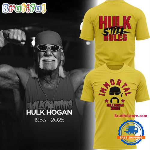 Hulk Hogan Immortal Silhouette Yellow T Shirt