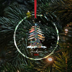 Xmas Tree Decor Gift For Fishing Lovers - Personalized Circle Glass Ornament - Christmas Gift For Fishing Lovers, Fishing Man
