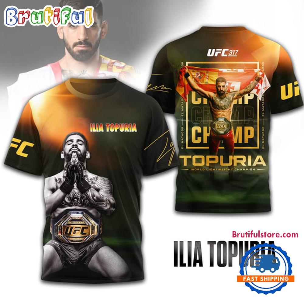 Ilia Topuria UFC Lightweight Champions 3D Shirt