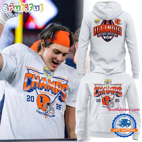 Illinois Fighting Illini 2025 Music City Bowl CHAMPS Limited Edition Hoodie T-Shirt