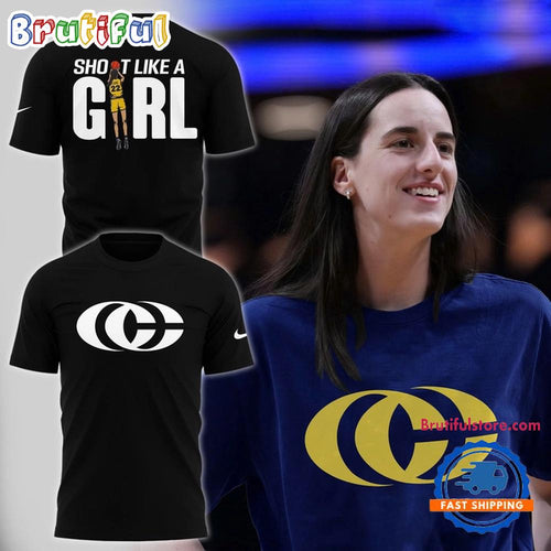 Indiana Fever Caitlin Clark Shoot Like A Girl Black Shirt