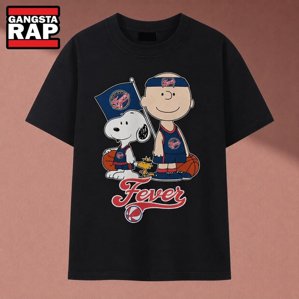 Indiana Fever Charlie Brown & Snoopy WNBA Basketball T Shirt , Music 2D Shirt