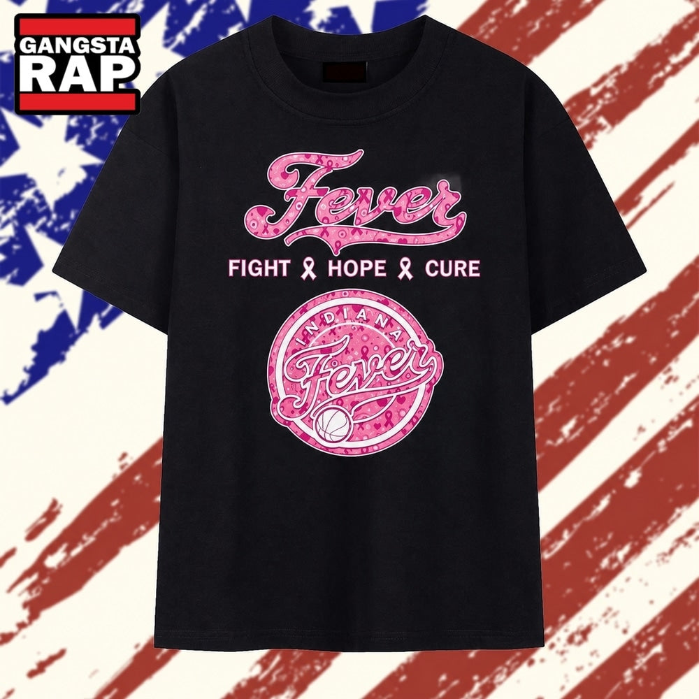 Indiana Fever Fight Hope Cure Breast Cancer Awareness Ribbon T Shirt