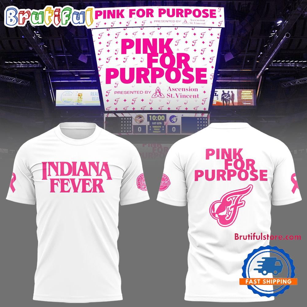 Indiana Fever Pink for Purpose 2025 White Hoodie T-Shirt