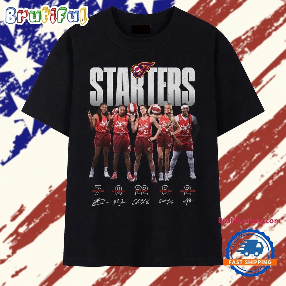 Indiana Fever Starters Caitlin Clark Kelsey Mitchell Signatures T Shirt