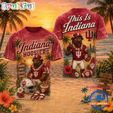 Indiana Hoosiers NCAA Mascot Beach Vibes Sports Limited Edition 3D Shirt
