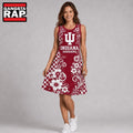 Indiana Hoosiers NCAA Sporty Floral Elegance Women’s Sleeveless Dress