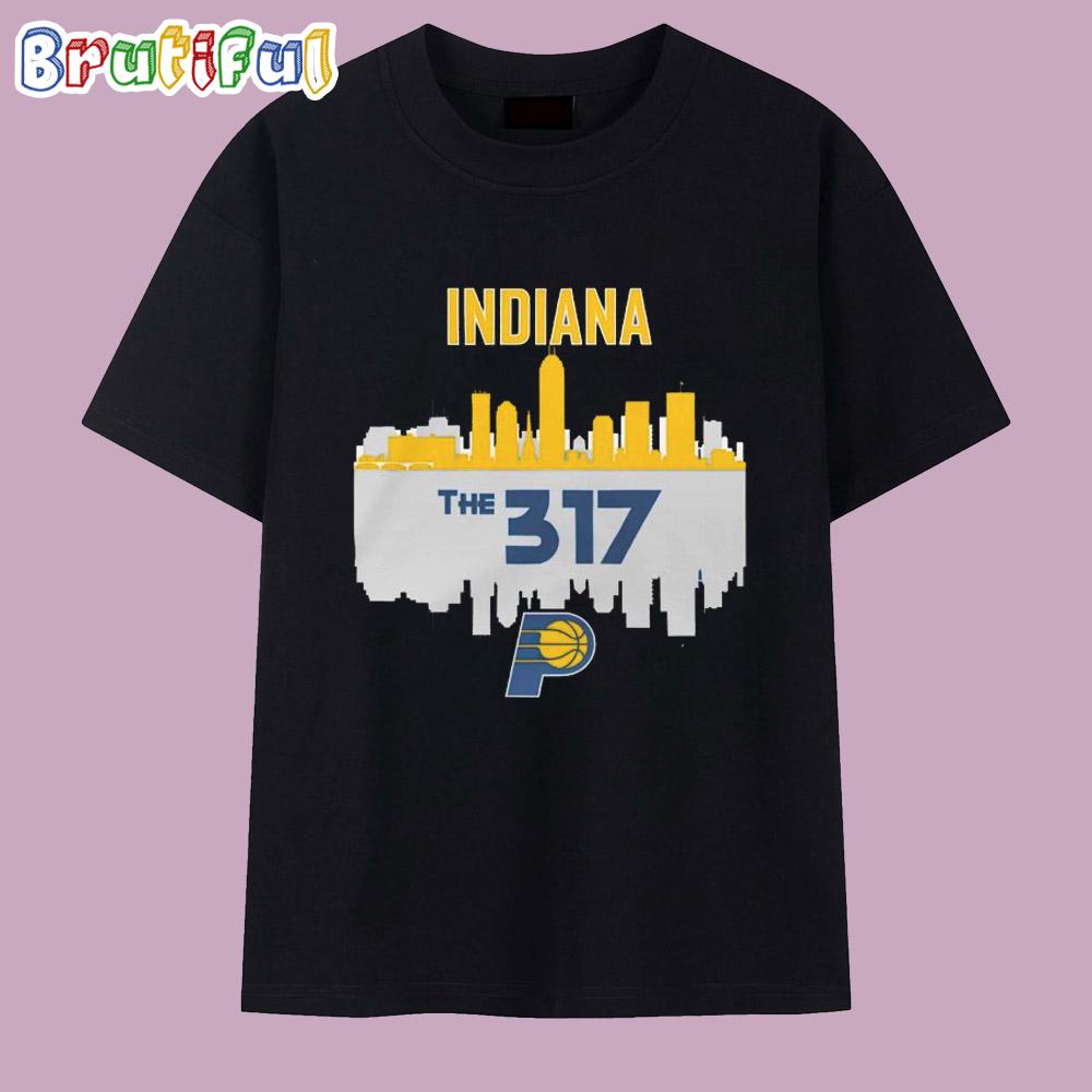 Indiana Pacers Cities the 317 Nba Playoffs 2025 Skyline T Shirt