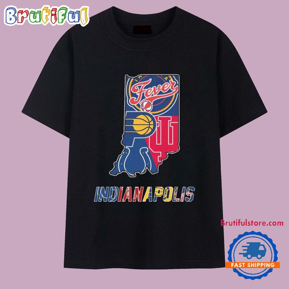 Indianapolis City Sports Maps 2025 Logo Team T Shirt