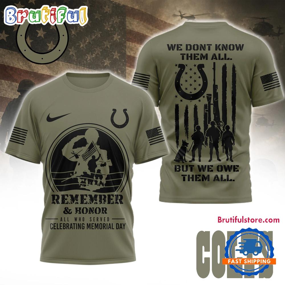 Indianapolis Colts 2026 NFL Celebrating Memorial Day Limited 3D Shirt