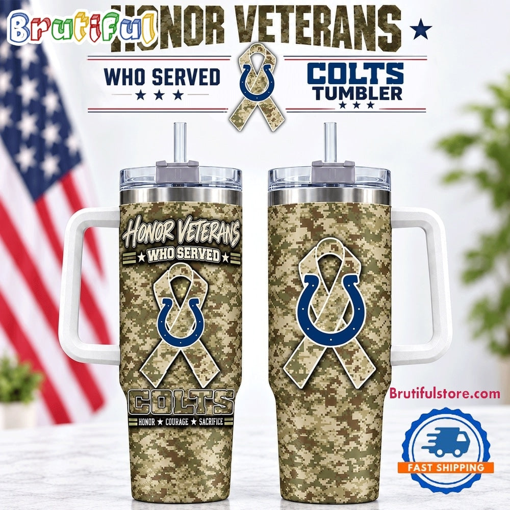 Indianapolis Colts 2026 NFL Honor Veterans Camo Stanley Tumbler