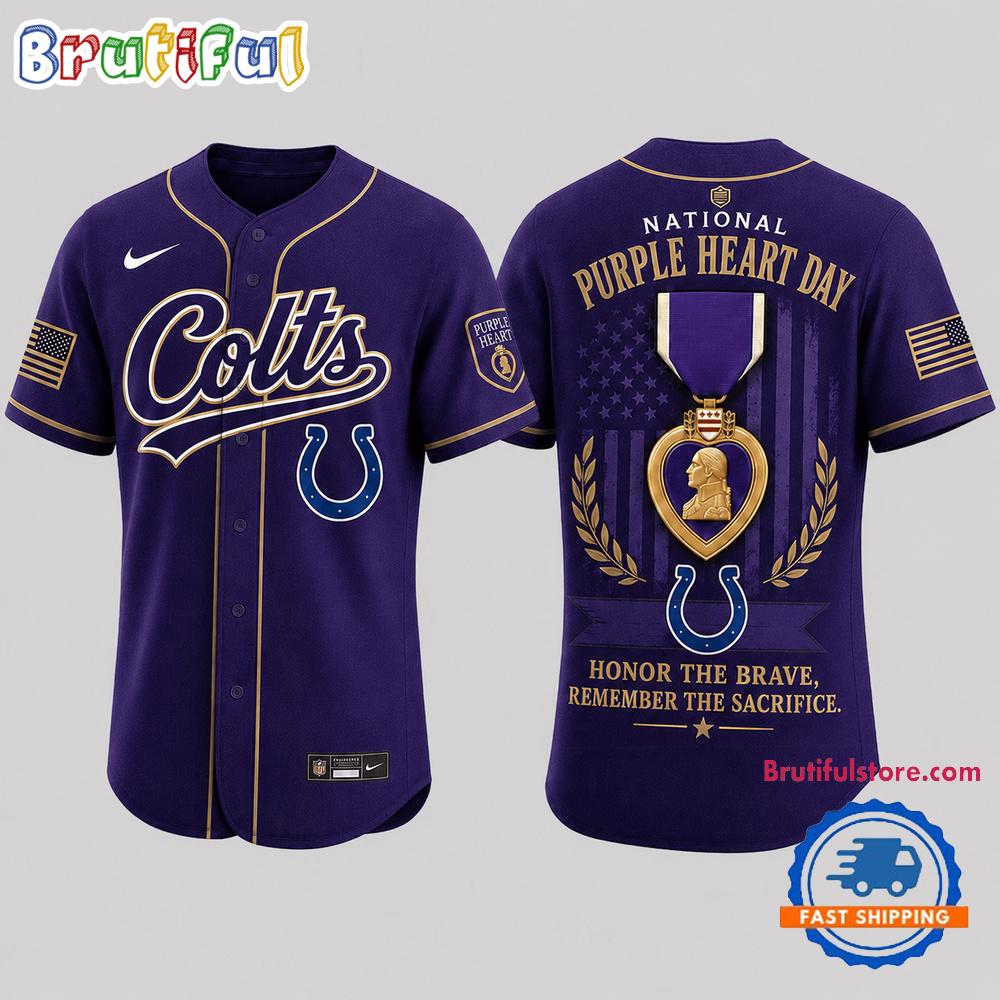 Indianapolis Colts 2026 NFL Purple Heart Day Baseball Jersey Shirt