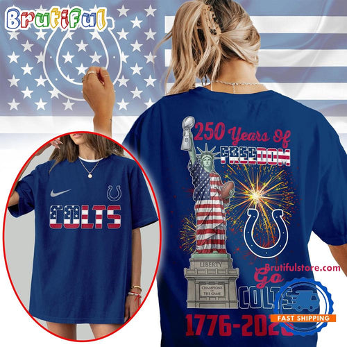 Indianapolis Colts 2026 NFL Statue Of Liberty 250th Anniversary Unisex 3D Shirt