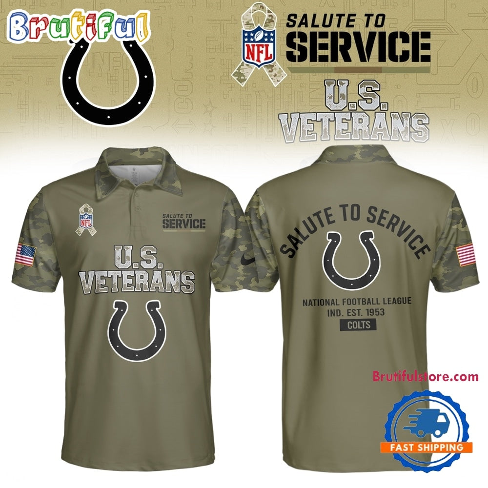Indianapolis Colts 2026 NFL Thank You For Your Service US VETERANS Polo Shirt