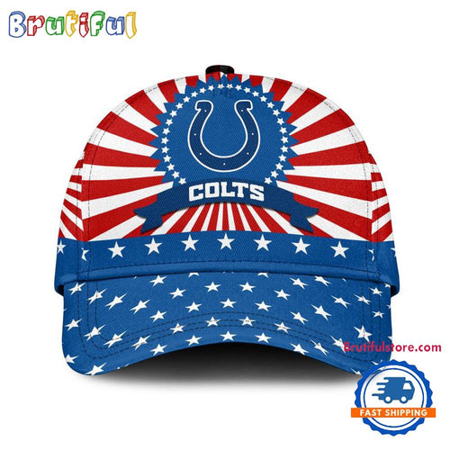 Indianapolis Colts American Flag Pattern Independence Day Baseball Cap