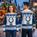 Indianapolis Colts Horseshoe Reindeer Snowflake Ugly Christmas Sweater