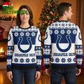 Indianapolis Colts Horseshoe Snowflake Knit Ugly Christmas Sweater