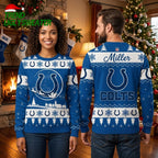 Indianapolis Colts Horseshoe Snowflake Ugly Christmas Sweater