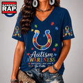 Indianapolis Colts NFL Different, Not Less Autism Awareness V neck T Shirt