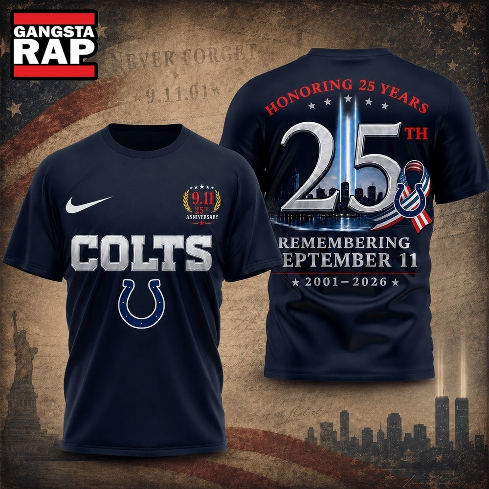Indianapolis Colts NFL Honoring 25 Years Remembering September 11 T Shirt, Football New Design Shirt