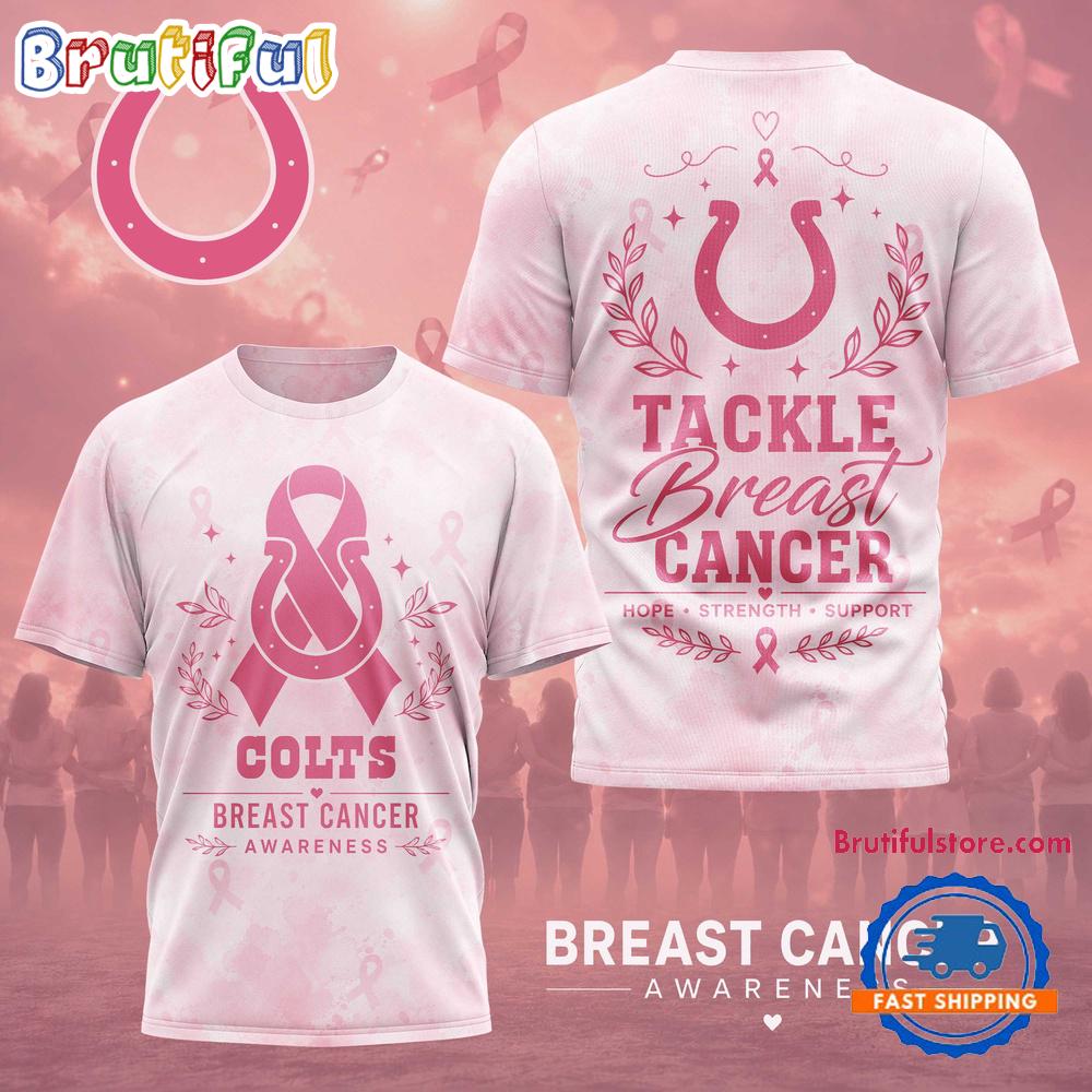 Indianapolis Colts NFL Hope Strength Support Breast Cancer Limited 3D Shirt