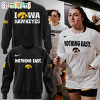 Iowa Hawkeyes 2025 Basketball Nothing Easy Black Hoodie T-Shirt