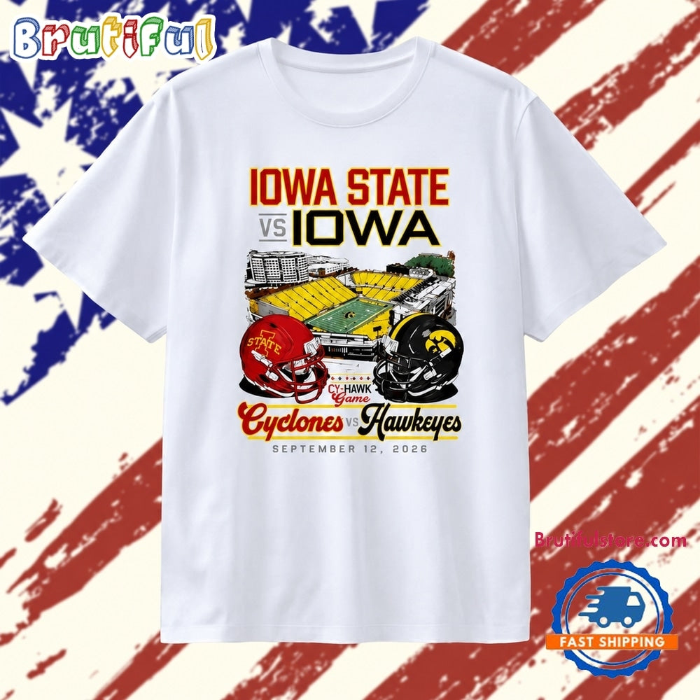 Iowa Hawkeyes Football Cy Hawk Series vs Iowa State Cyclones T Shirt