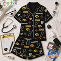 Iowa Hawkeyes NCAA Heartbeats & Home Teams Short Sleeve Pajamas Set
